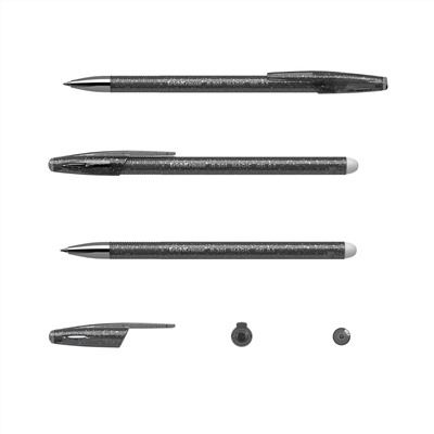 Ручка гелевая ErichKrause "R-301 Magic" стираемая, 0.5мм черная (46435) тонированный корпус с блестками