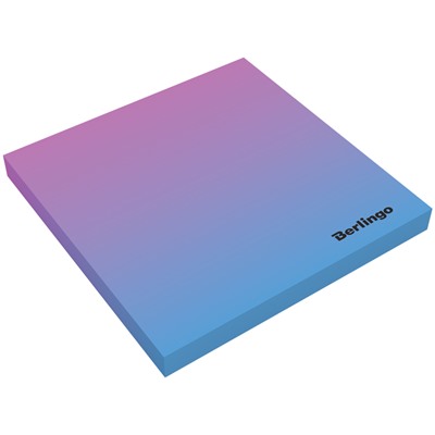 Блок самоклеящийся Berlingo "Ultra Sticky. Radiance" 75*75мм 50л., градиент, розовый/голубой (LSn_39801)