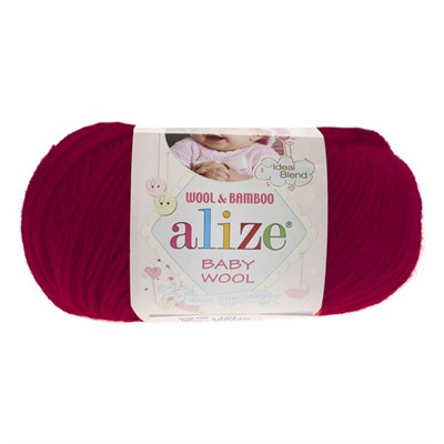 Пряжа ALIZE BABY WOOL 390-вишня (40% шерсть 20% бамбук 40% акрил)