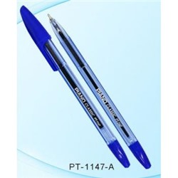 Ручка шариковая масляная РТ-1147-А "PIANO" синяя 1.0мм прозрачный корпус Piano {Китай}