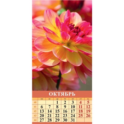 Календарь настен. перекид., с ригелем, 165*335мм, 2025г. "Мир цветов" (0625005)