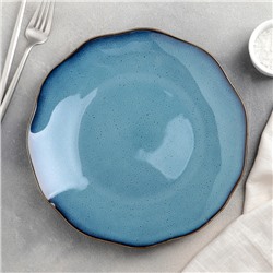 Тарелка обеденная «Галактика», d=25 см, цвет голубой