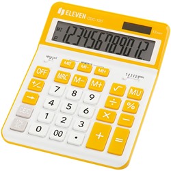 Калькулятор настольный ELEVEN CDC-120-WH/OR, 12-разрядный, 155*206*38мм, дв.питание, бело-оранжевый