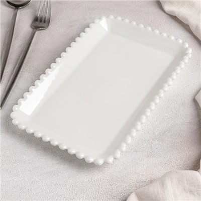 Блюдо прямоугольное «Классика», 25×16 см, цвет белый
