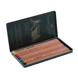 Пастель сухая художественная в карандаше набор Faber-Castell PITT® 12 цветов металлическая коробка 112112