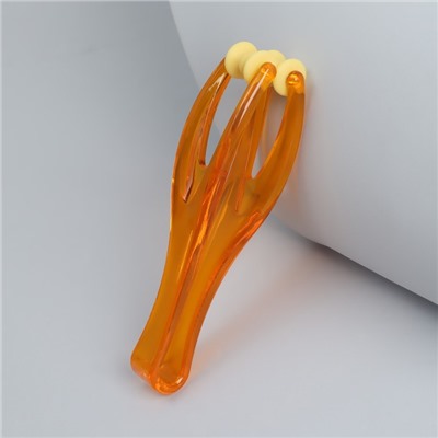 Массажёр для пальцев рук, 15 × 3,8 × 3,8 см, 2 ролика, цвет оранжевый