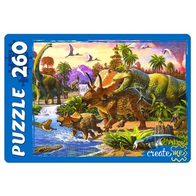 Puzzle  260 элементов "Динозавры у водоема" (ПУ260-0481)