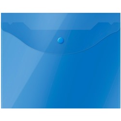 Папка с кнопкой А5 OfficeSpace полупрозрачная синяя (267531) 150 мкм