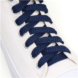 Шнурки для обуви плоские, 10 мм, 100 см, цвет тёмно-синий