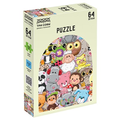 Puzzle ТРИ СОВЫ   64 элемента "Мягкие игрушки" (ПК64_54545)