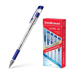 Ручка шар. ErichKrause "Ultra L-30" (19613) синяя, 0.7мм, грип