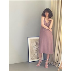6113 Платье-комбинация в цвете "розовое какао"
