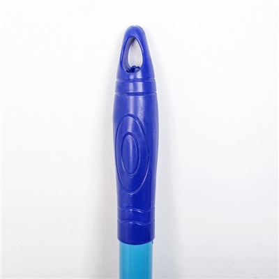 Швабра для мытья пола плоская со складным отжимом Доляна, телескопическая ручка 77-114 см, насадка микрофибра 32×9 см, цвет синий