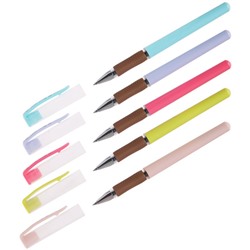 Ручка шар. Crown "Quick Dry" (AT-2020) с быстросохнущими чернилами, синяя, 0.7мм, анибактер. грип, корпус цветной ассорти