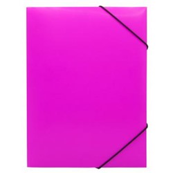 Папка на резинке А4 Double Neon DNE510PINKBL 0.5мм розовый/черный, корешок 30мм (1481562) Бюрократ {Россия}