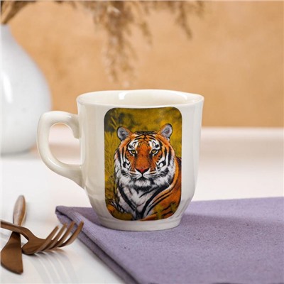 Кружка "Сумская с тигром", белая, деколь, керамика, 0.35 л, микс