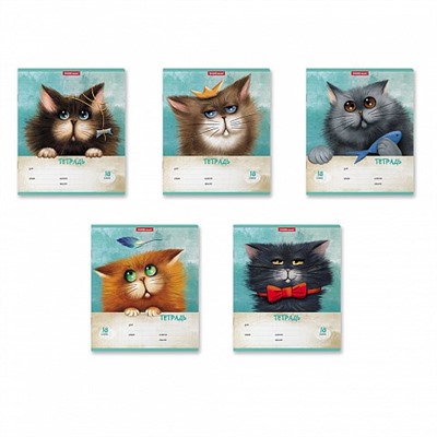 Тетрадь 18л. ErichKrause клетка "Funny Cats" (54193) обложка - мелованный картон