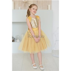 Платье нарядное для девочки арт. ИР-1804, цвет золото