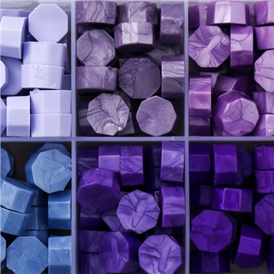 Набор сургуча "Оттенки фиолетового" матовый+перламутр 10 цветов 12,7х6,5х2 см