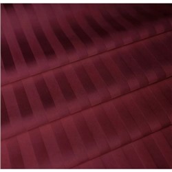 Ткань на отрез страйп сатин полоса 1х1 см 220 см 120 гр/м2 цвет 084/2 бордовый