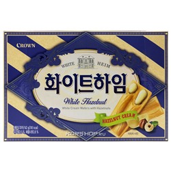 Вафли со сливочным кремом и фундуком White Heim Crown, Корея, 142 г Акция