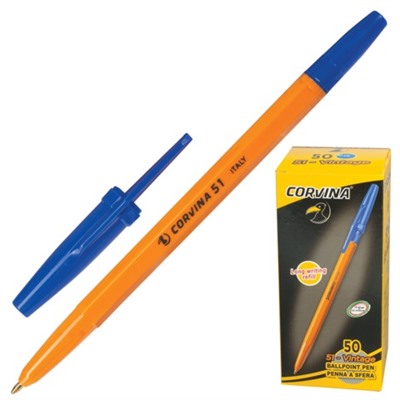 Ручка шар. "Corvina 51" оранжевый корпус, синяя (40163, Италия) 1мм