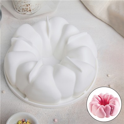 Форма для муссовых десертов и выпечки Доляна «Гранатовый браслет», 19,5×19,5×6,9 см, цвет белый