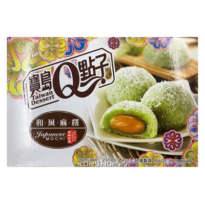 Японские сладости Моти Кокос Пандан (Coconut Pandan Mochi), Тайвань 210 г,