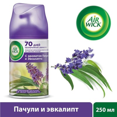 Освежитель воздуха Airwick Pure Freshmatic «Пачули и эвкалипт», сменный баллон, 250 мл