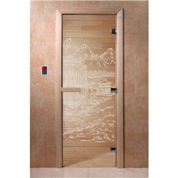 Дверь «Китай», размер коробки 190 × 70 см, левая, цвет прозрачный