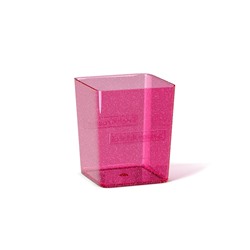 Подставка-стакан квадрат. ErichKrause "Base. Glitter" (53238) розовая с блестками