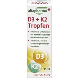 altapharma D3 + K2 Tropfen Витамин D3 + K2 Капли 15 мл