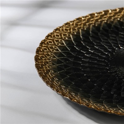 Тарелка «Барокко», d=28 см, цвет чёрный с золотом
