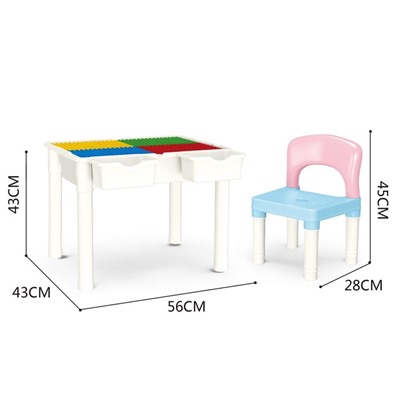 Игровой набор «Стол со стульчиком», конструктор, 60 деталей