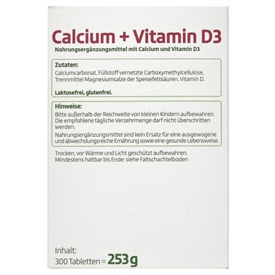 altapharma Calcium-Tabletten plus Vitamin D3 Таблетки с кальцием и витамином D для восполнения кальция 253 г