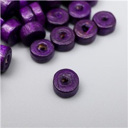 Бусины для творчества дерево "Плоские круглые фиолетовые" набор 20 гр 0,6х0,3 см