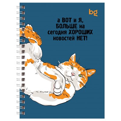 Книжка записная А6  80л., тв. обл., на гребне "Цитата дня" ("BG", ЗКТ6гр80_лм_вл 12783) матовая ламинация, выб. лак