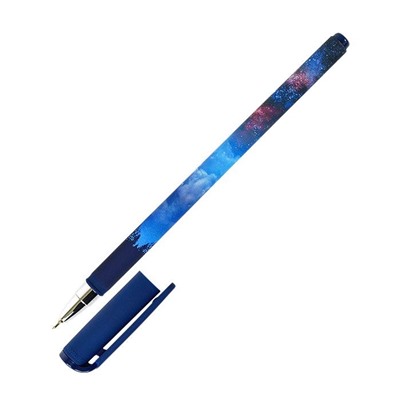 Ручка шар. LOREX "Sky of Stars" (LXOPSS-SS2, 189571) на масляной основе, синяя 0.5мм, прорезин. корпус, игольчатый стержень