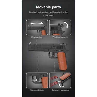 Конструктор Оружие Техно «Пистолет», 332 детали, 6 пуль, стреляет