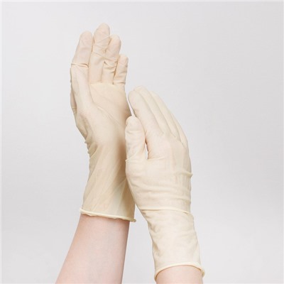 Перчатки латексные смотровые неопудренные, размер XL, 100шт/уп, цена за 1 шт, цвет телесный