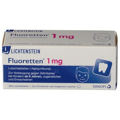 Fluoretten (Флюореттен) 1,0 mg Tabl. 300 шт