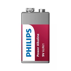 Батарейка 6LR61 9V "Philips Power" алкалиновая, BL1