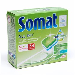 Таблетки для посудомоечной машины Somat Pro Nature(ЭКО) 34 шт