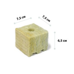 Субстрат минераловатный в кубике, 7.5 × 7.5 × 6.5 см, отверстие 15 × 15 мм, МИКС, «Эковер»