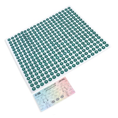 Ипликатор-коврик, основа ПВХ, 360 модулей, 56 × 62 см, цвет прозрачный/зелёный