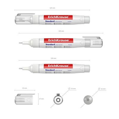 Ручка-корректор ErichKrause  7мл., метал. наконечник (55989)