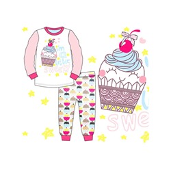Пижама для дев.(фуфайка+брюки) 0658 Тортик