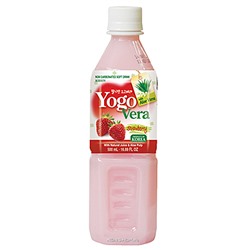 Напиток негазированный Алоэ и Клубника "Yogovera Strawberry" Корея 500 мл