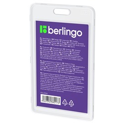 Бейдж Berlingo "ID 100" 85*55 мм вертикальный, без держателя, прозрачный (PDk_01004) подходит для крепления на клипсу/карабин/рулетку