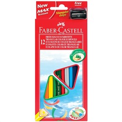 Карандаши Faber-Castell 12цв., трехгранные (120523) с точилкой